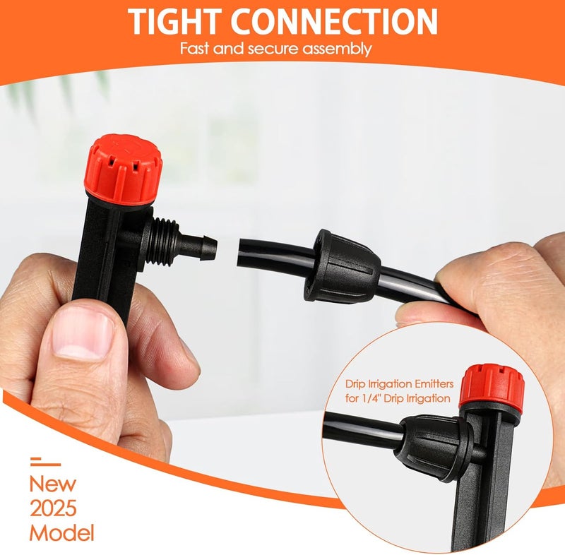 Gardrip 25 Pieces Drip Emitters Stream with Stake for 1/4" Irrigation Tubing: Adjustable 360 Degree Water Flow Irrigation Universal Sprayer Drip Pipe Sprinklers Fittings for Garden Watering System - Image 5